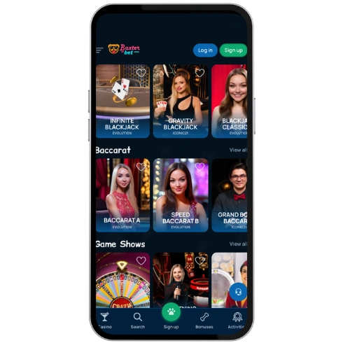 Baxter Bet casino applicatie